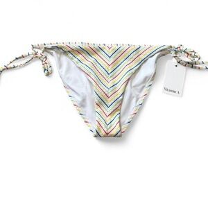 Vitamin‎ A Colorful Striped Side Tie Bikini Bottom